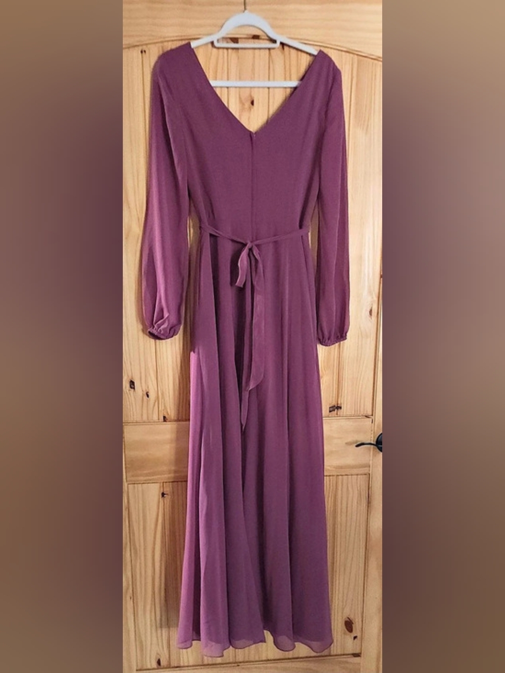 David's Bridal Maxi Wrap-Front Dress in Purple Size 6 Like New
